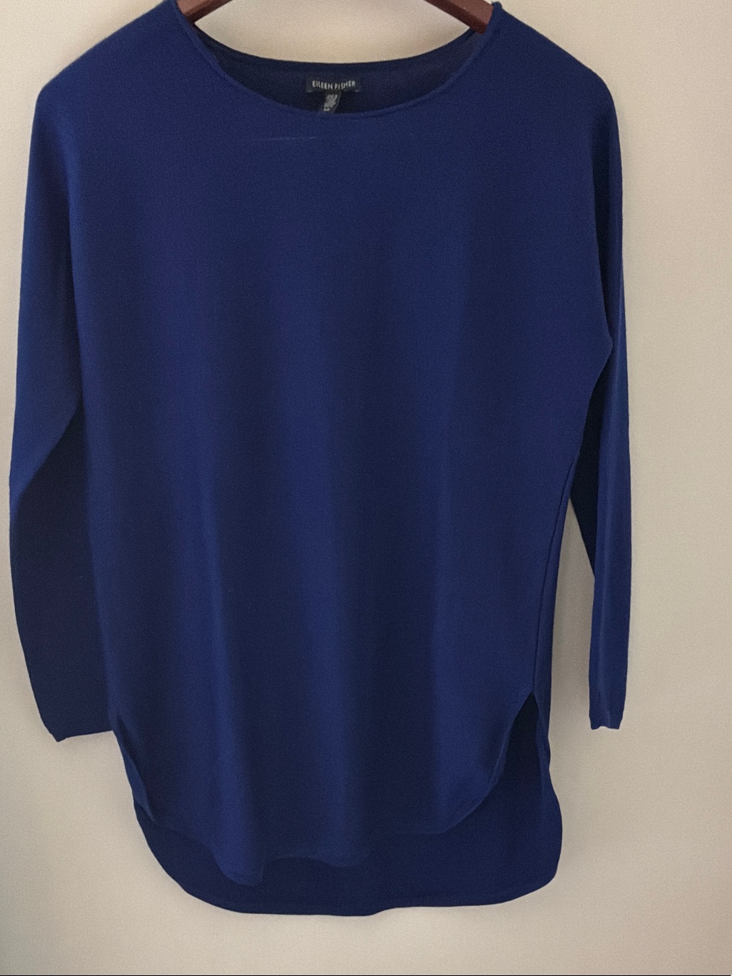 Eileen Fisher Royal Blue Crewneck Long-Sleeve Sweater